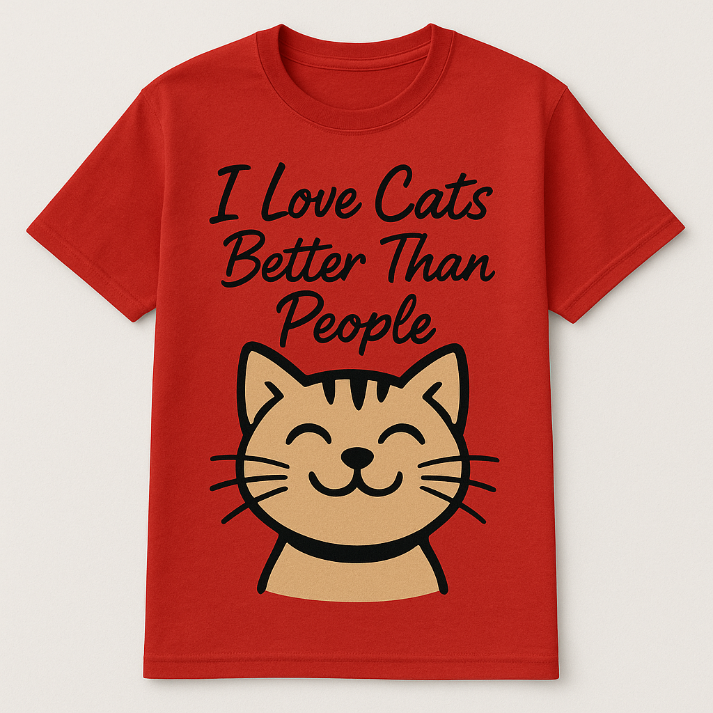 "I Love Cats Better Than People" Funny T-Shirt