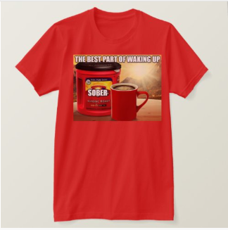 "Sober over Folgers" Short Sleeve T-Shirt 50/50 Cotton Polyester DryBlend