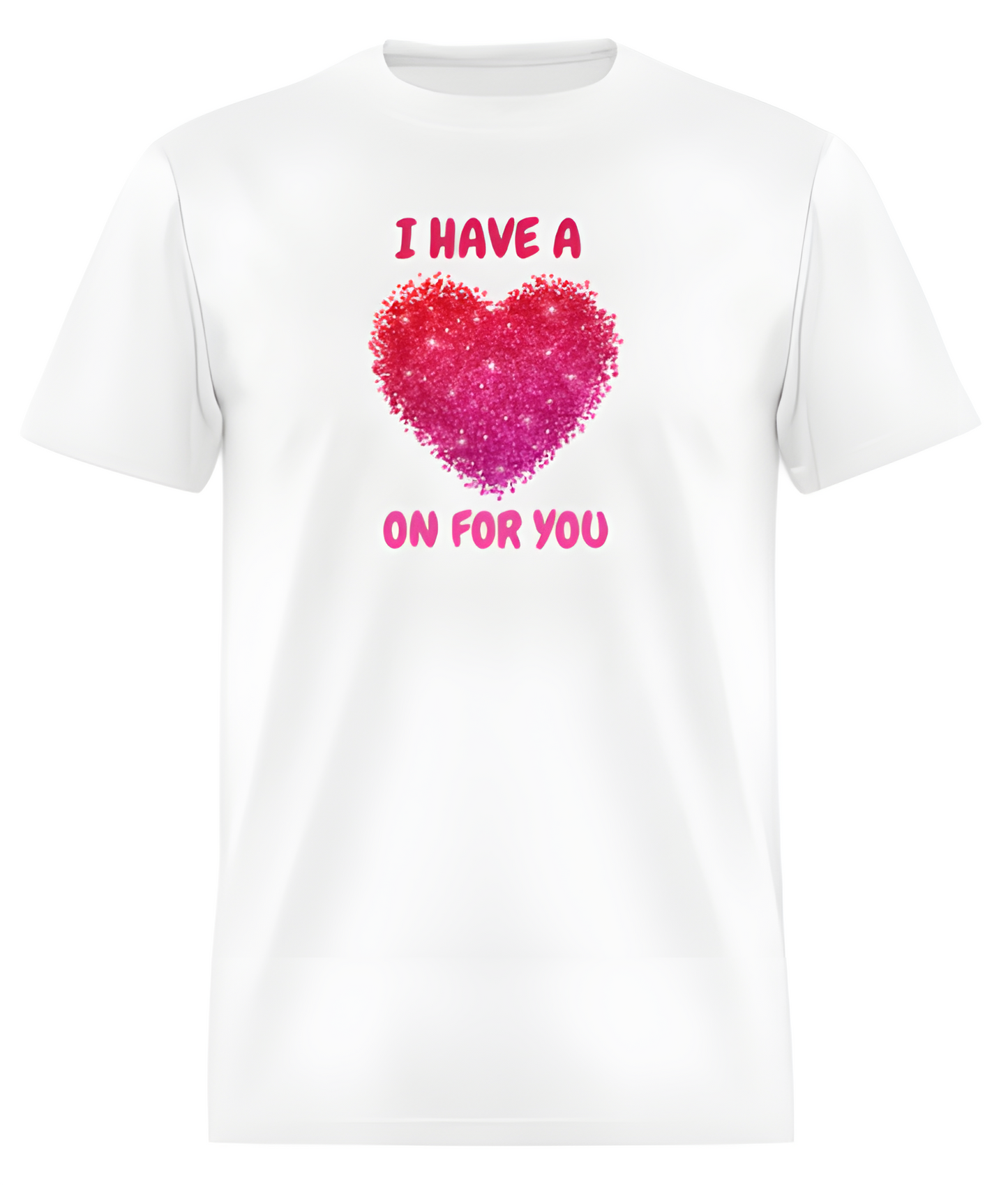 "Heart On For You" Valentine's Day Short Sleeve T-Shirt 50/50 Cotton Polyester DryBlend