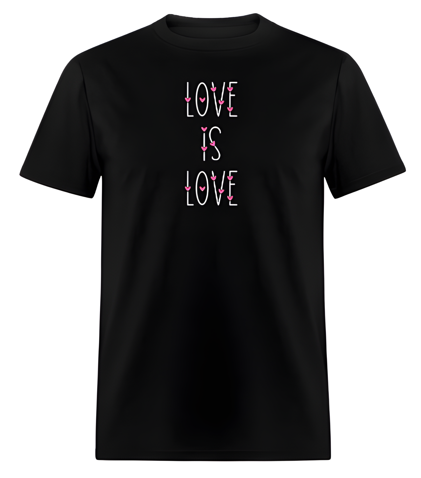"Love is Love" Valentine's Day Short Sleeve T-Shirt 50/50 Cotton Polyester DryBlend