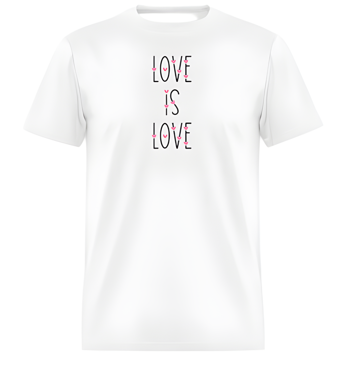"Love is Love" Valentine's Day Short Sleeve T-Shirt 50/50 Cotton Polyester DryBlend