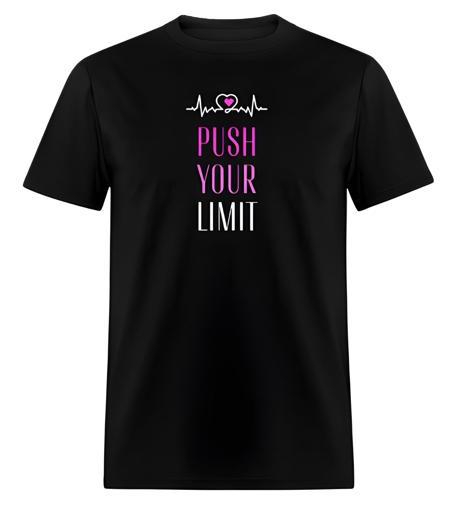 "Push Your Limit" Heartbeat" Valentine's Day Short Sleeve T-Shirt 50/50 Cotton Polyester DryBlend