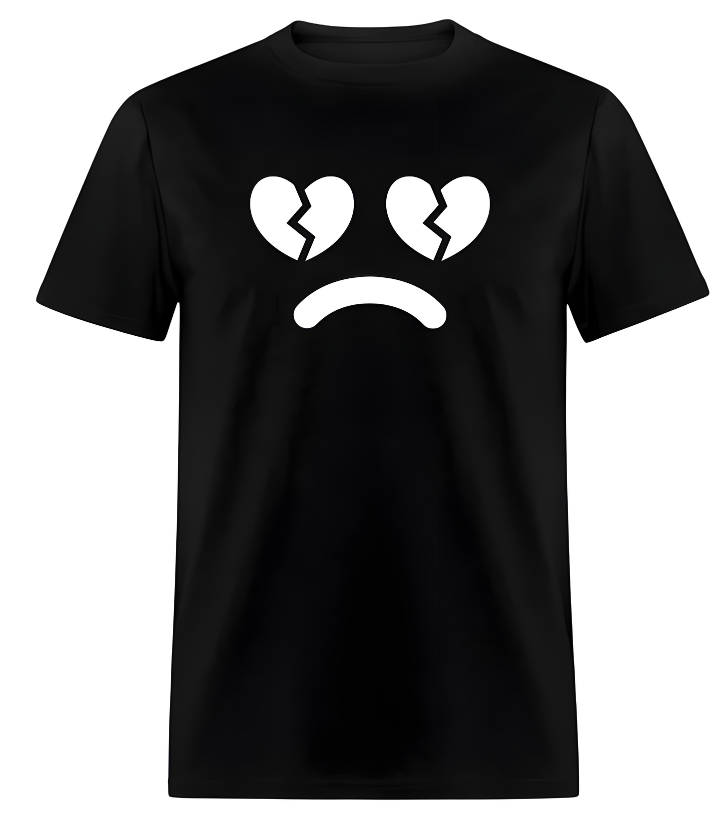 "Heartbroken Smiley" Valentine's Day Short Sleeve T-Shirt 50/50 Cotton Polyester DryBlend