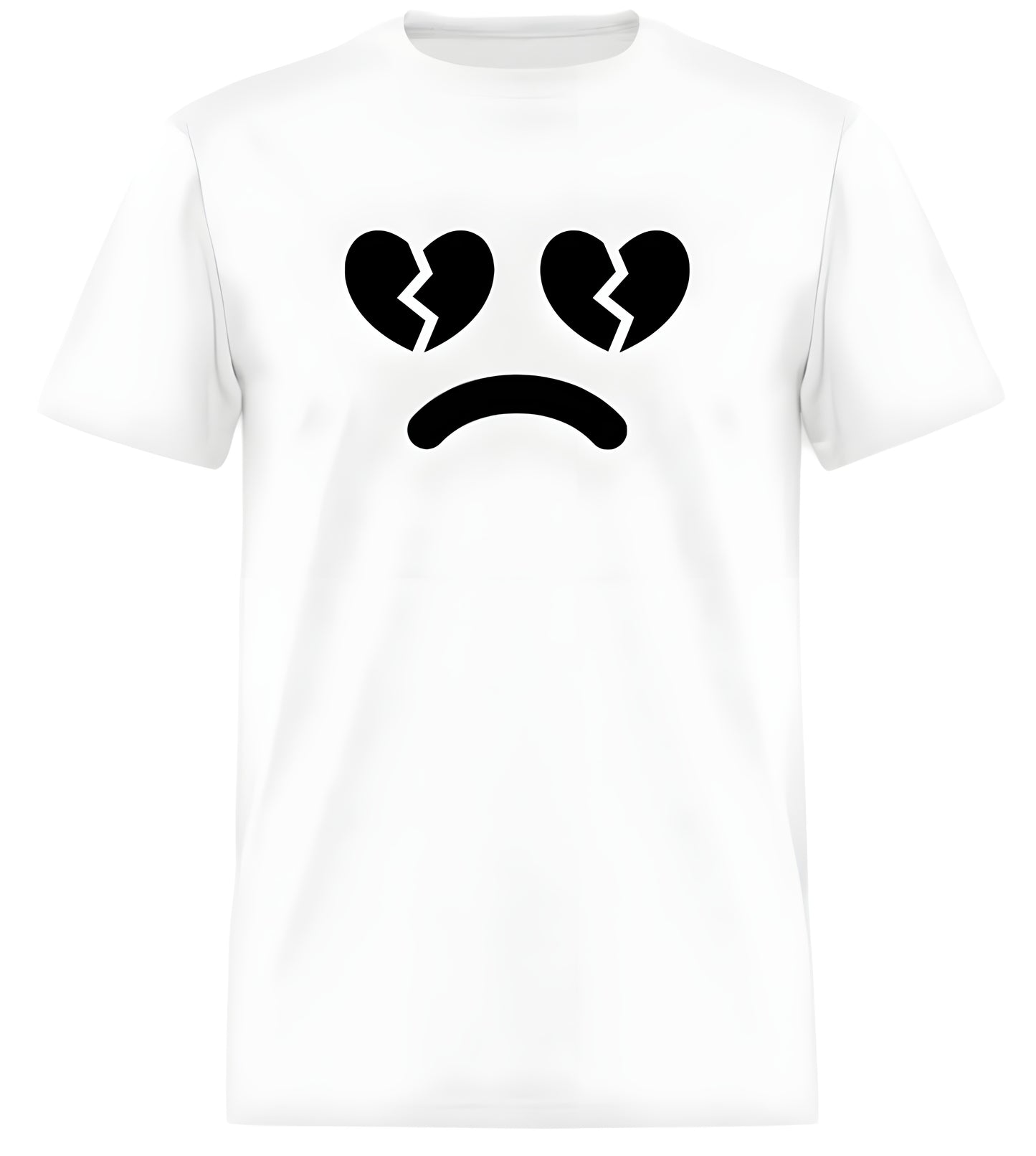 "Heartbroken Smiley" Valentine's Day Short Sleeve T-Shirt 50/50 Cotton Polyester DryBlend