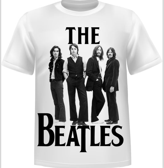 THE BEATLES - Iconic design showcasing the Beatles standing together. CLASSIC GRAPHIC TSHIRT