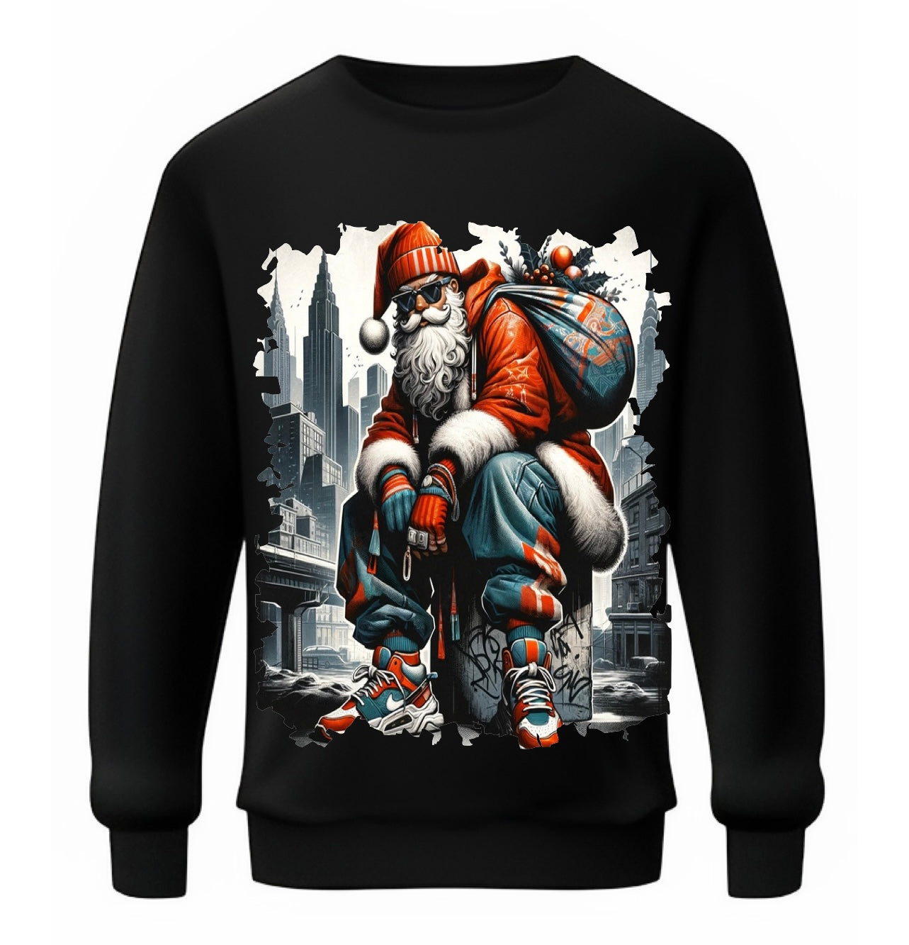 “SANTA CLAUSE” - Urban Santa GRAPHIC Cotton Sweatshirt Hoodie