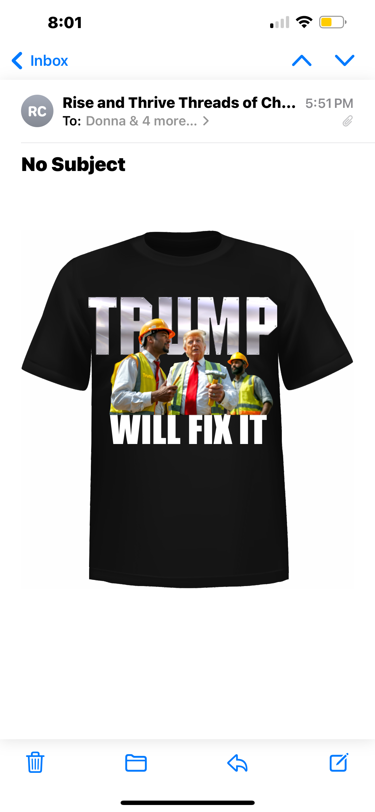 “TRUMP WILL FIX IT” - GRAPHIC Cotton TSHIRT