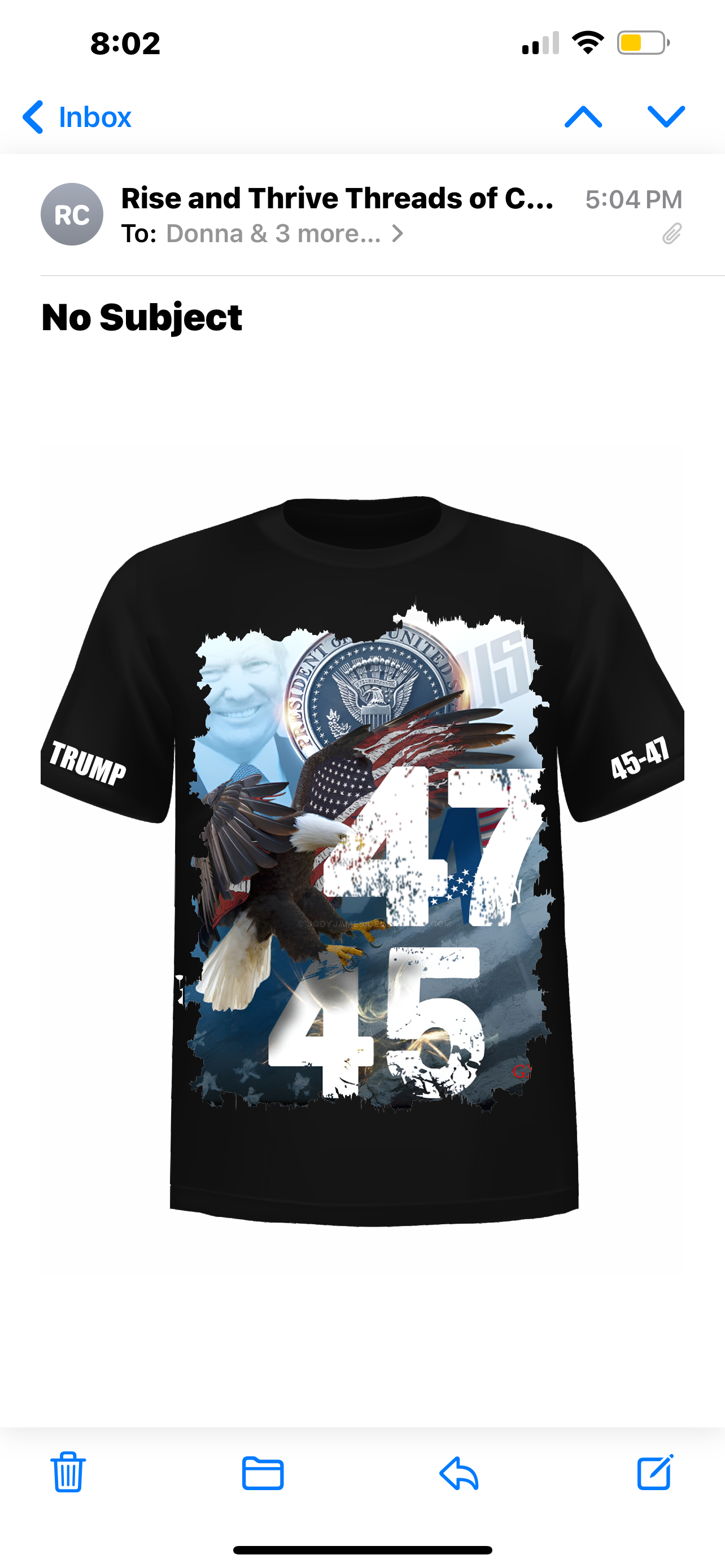 “TRUMP 45 47” - Patriotic GRAPHIC Cotton TSHIRT