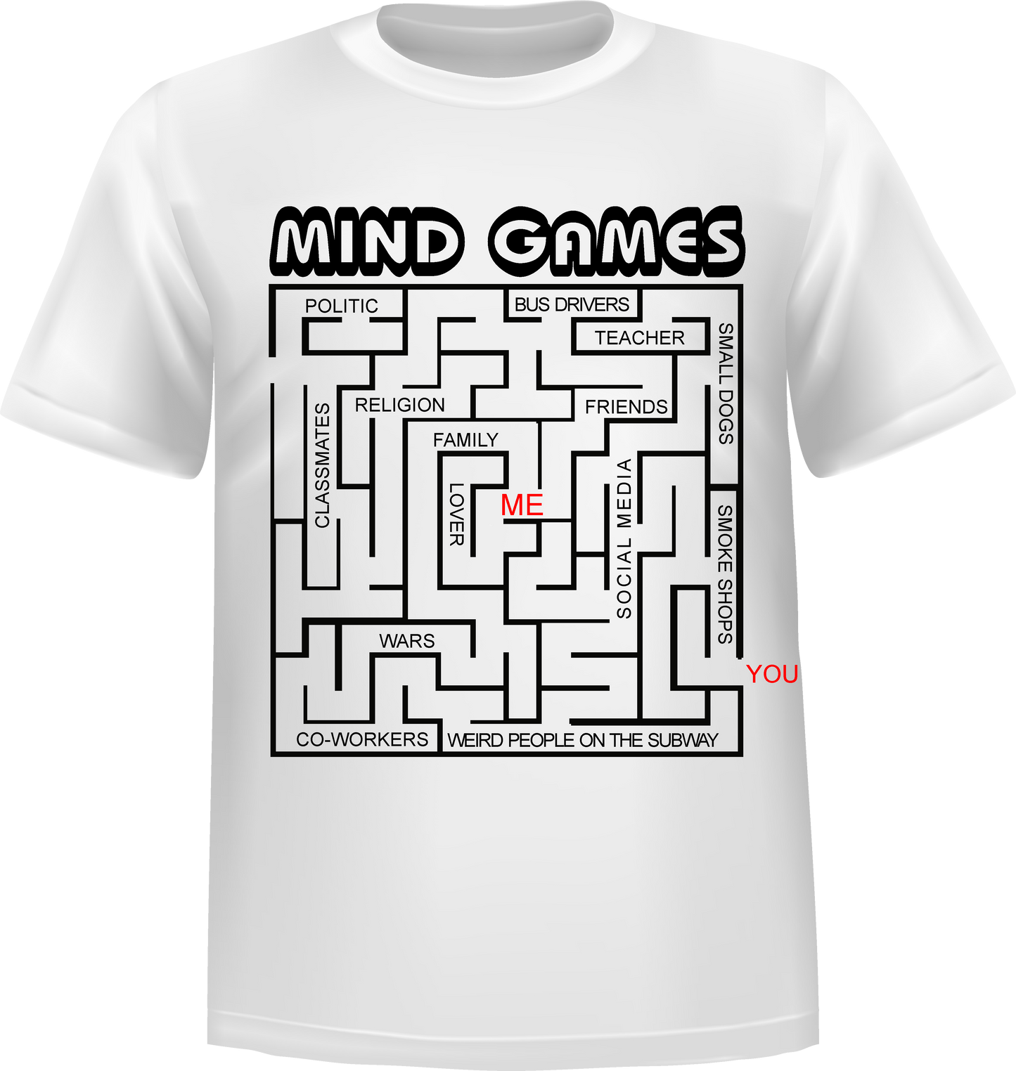 "Mind Games" Short Sleeve T-Shirt 100% Cotton