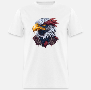 Flag in Eagle USA Short Sleeve T-Shirt 60/40 Cotton Polyester