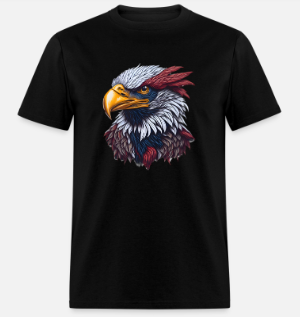 Flag in Eagle USA Short Sleeve T-Shirt 60/40 Cotton Polyester