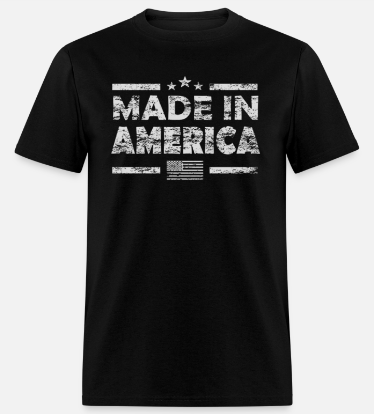 MADE IN AMERICA Short Sleeve T-Shirt 100% Cotton