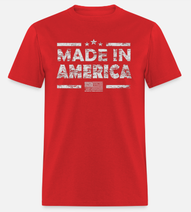 MADE IN AMERICA Short Sleeve T-Shirt 100% Cotton