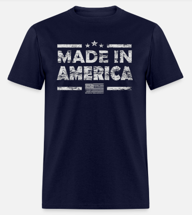 MADE IN AMERICA Short Sleeve T-Shirt 100% Cotton