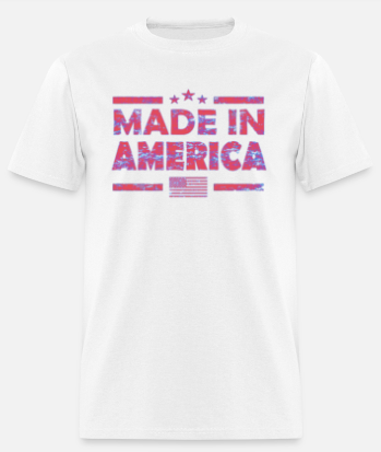 MADE IN AMERICA Short Sleeve T-Shirt 100% Cotton