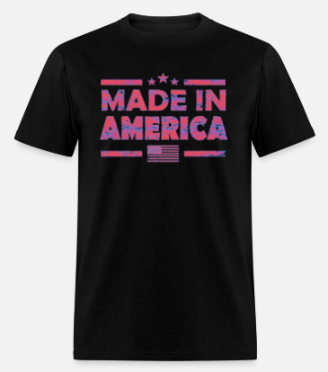 MADE IN AMERICA Short Sleeve T-Shirt 100% Cotton