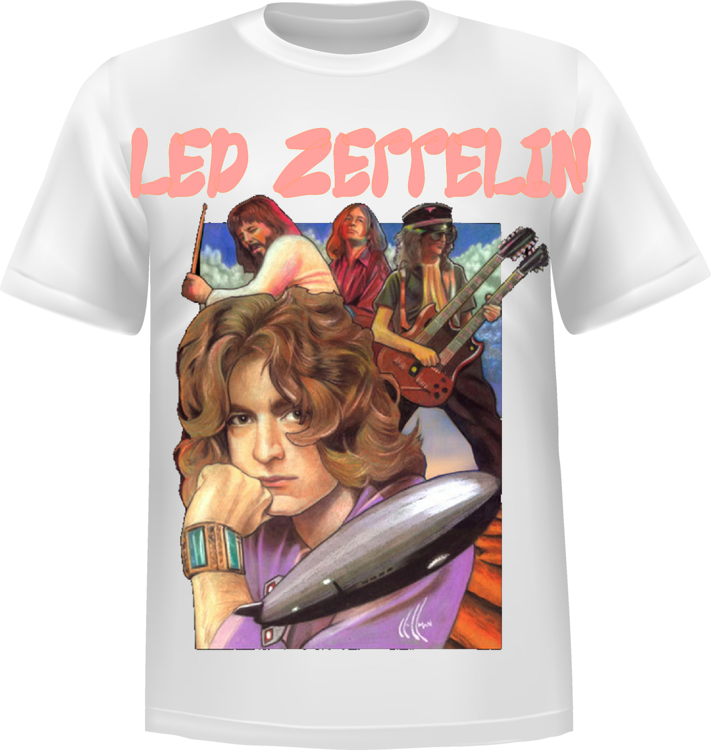 "Led Zeppelin" Short Sleeve T-Shirt 100% Cotton