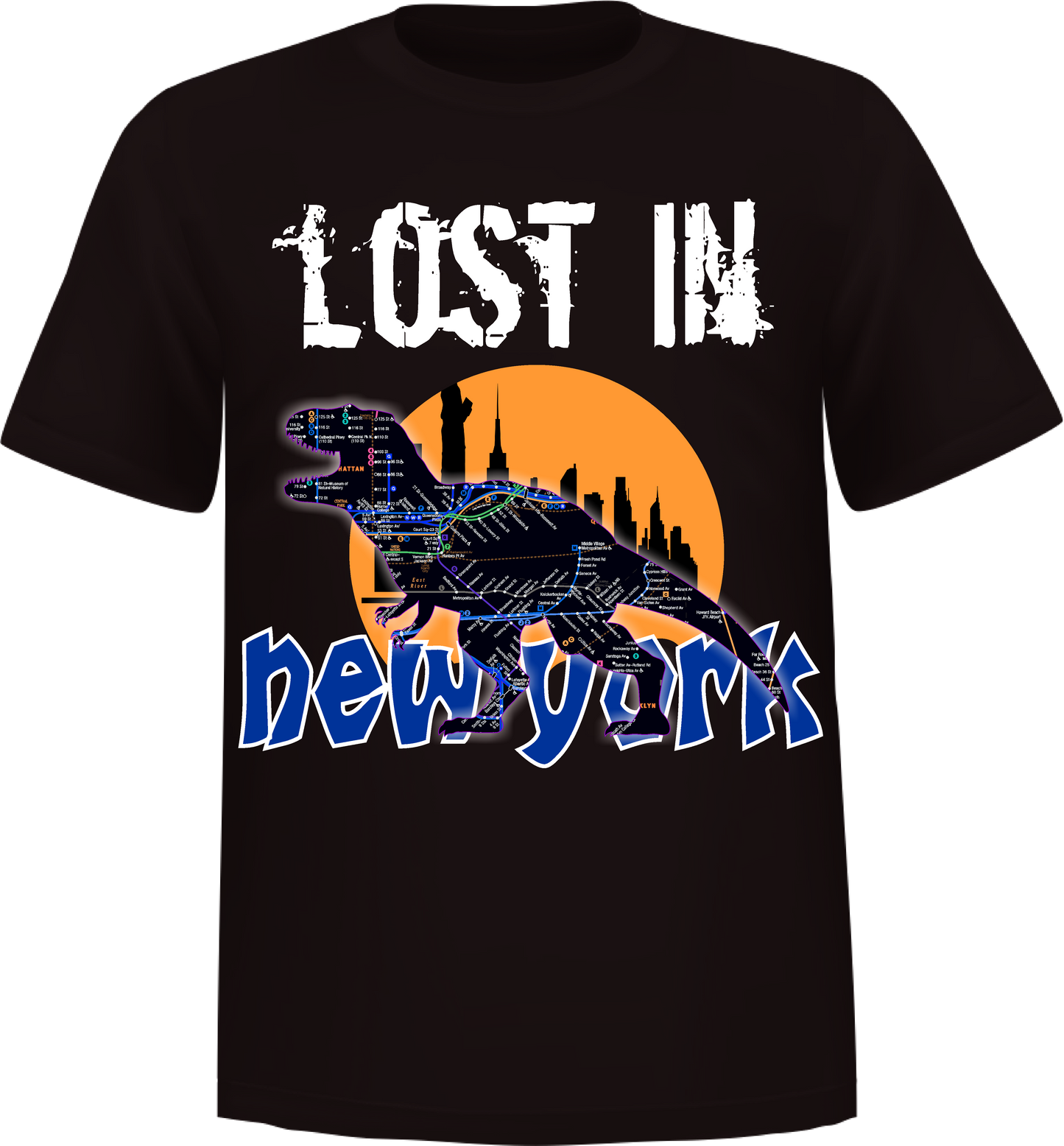 "Lost In New York" Short Sleeve T-Shirt 100% Cotton