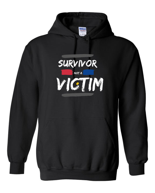 "Survivor Not A Victim" Pullover Heavy Blend Hoodie 100% Cotton