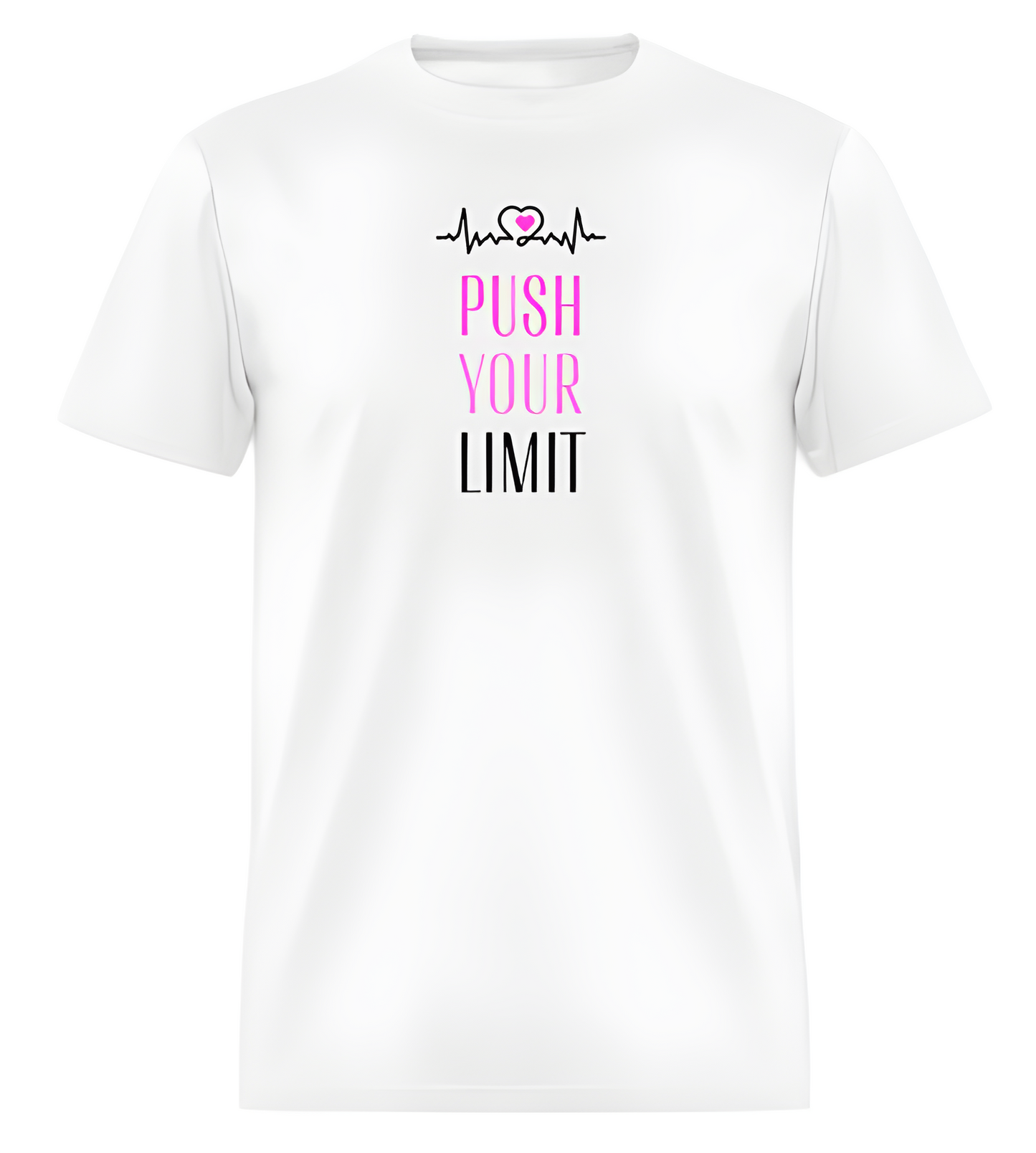 "Push Your Limit" Heartbeat" Valentine's Day Short Sleeve T-Shirt 50/50 Cotton Polyester DryBlend