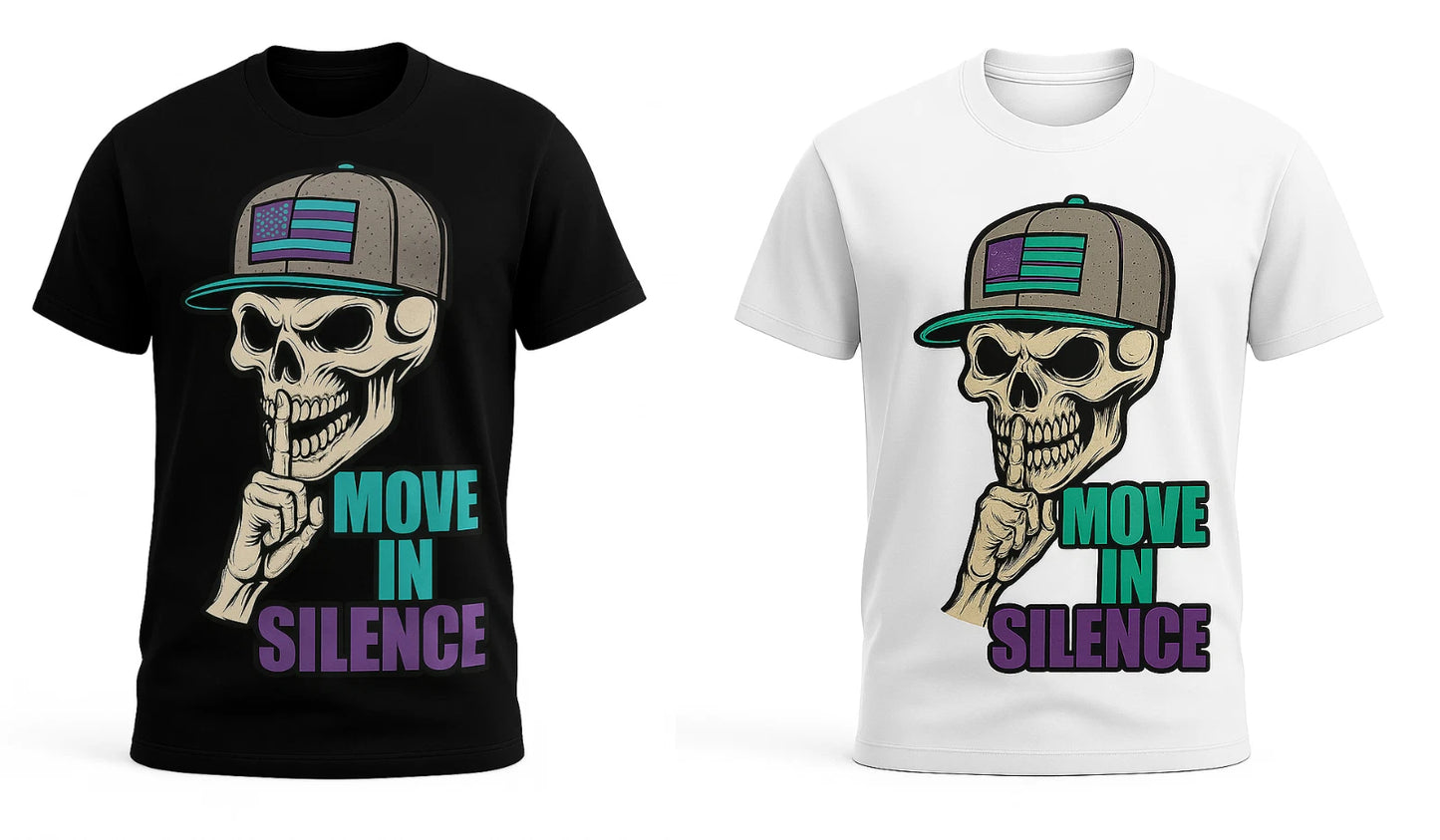 Shirt to Match Retro 5 "Grape" Sneakers "Move In Silence" Skull Generic T-Shirt