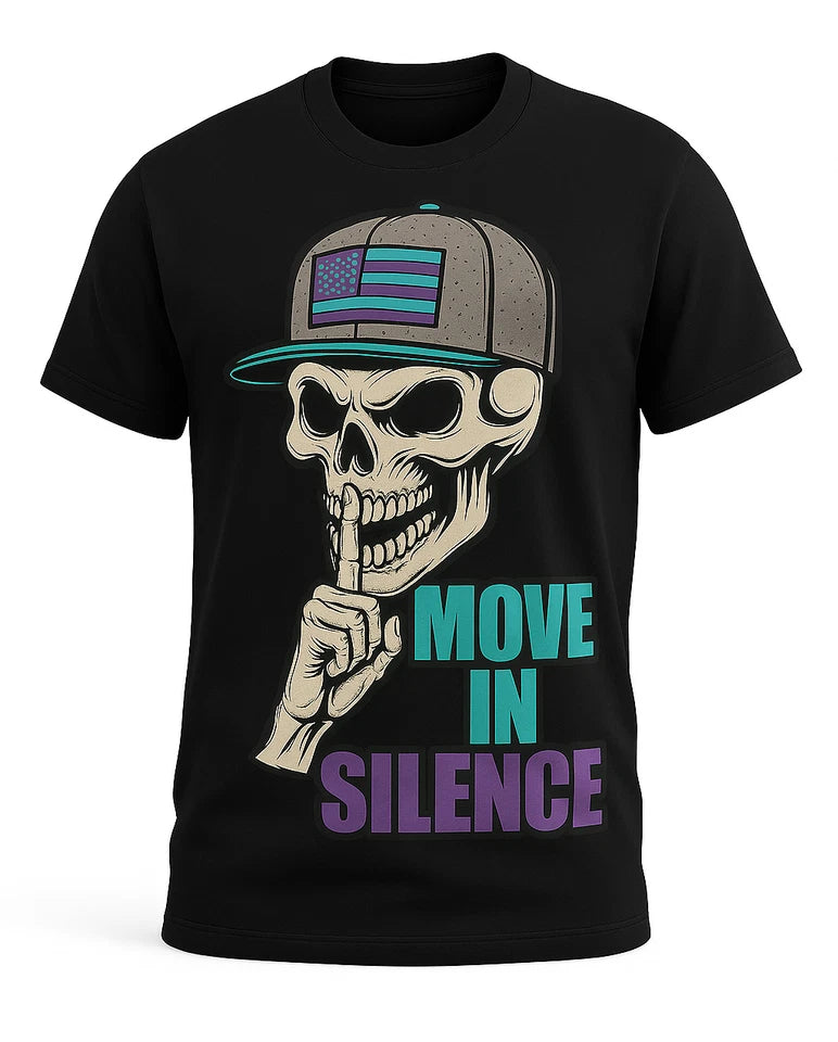 Shirt to Match Retro 5 "Grape" Sneakers "Move In Silence" Skull Generic T-Shirt