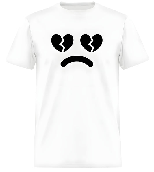 "Heartbroken Smiley" Valentine's Day Short Sleeve T-Shirt 50/50 Cotton Polyester DryBlend