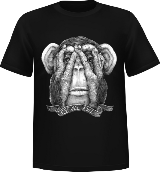 "See All Evil" Short Sleeve T-Shirt 100% Cotton