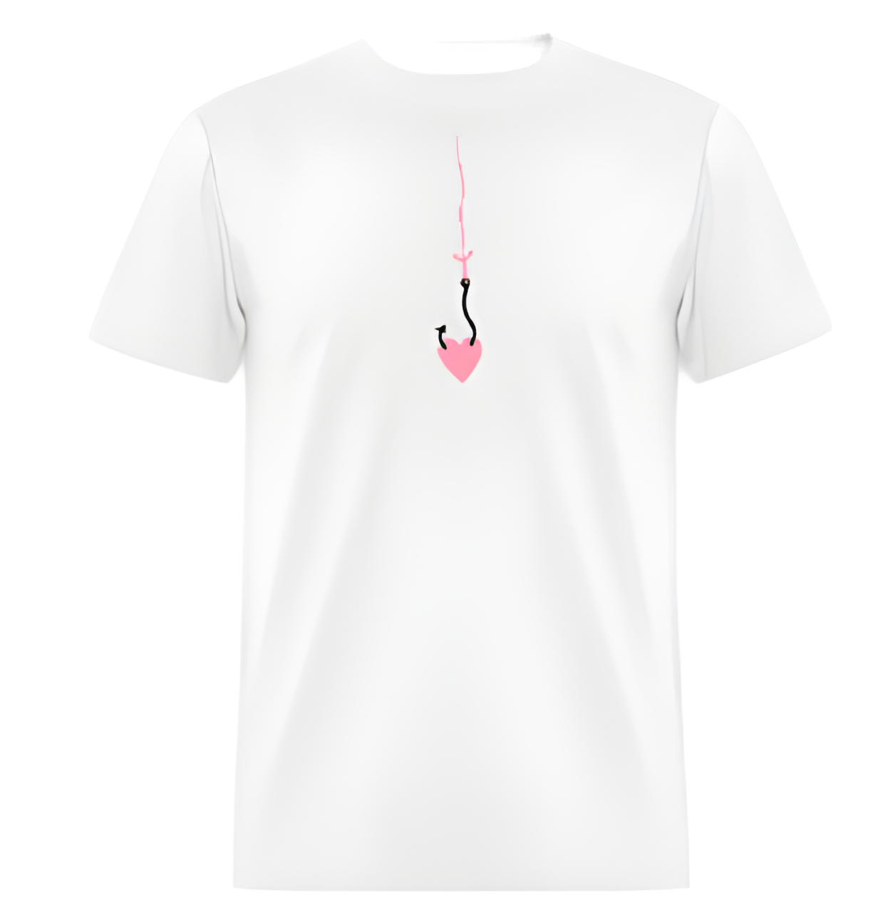 "Hooked on Love" Valentine's Day Short Sleeve T-Shirt 50/50 Cotton Polyester DryBlend